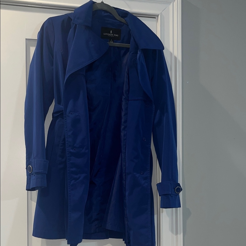 London Fog Women's Royal Blue Trench Coat